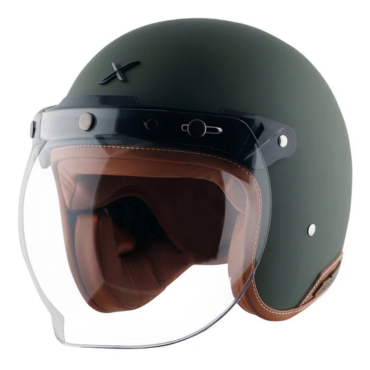 AXOR HELMET RETRO JET DULL BATTLE GREEN