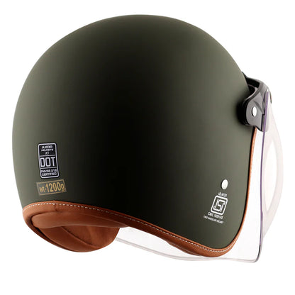 AXOR HELMET RETRO JET DULL BATTLE GREEN