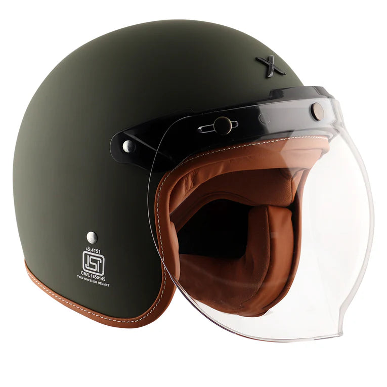 AXOR HELMET RETRO JET DULL BATTLE GREEN