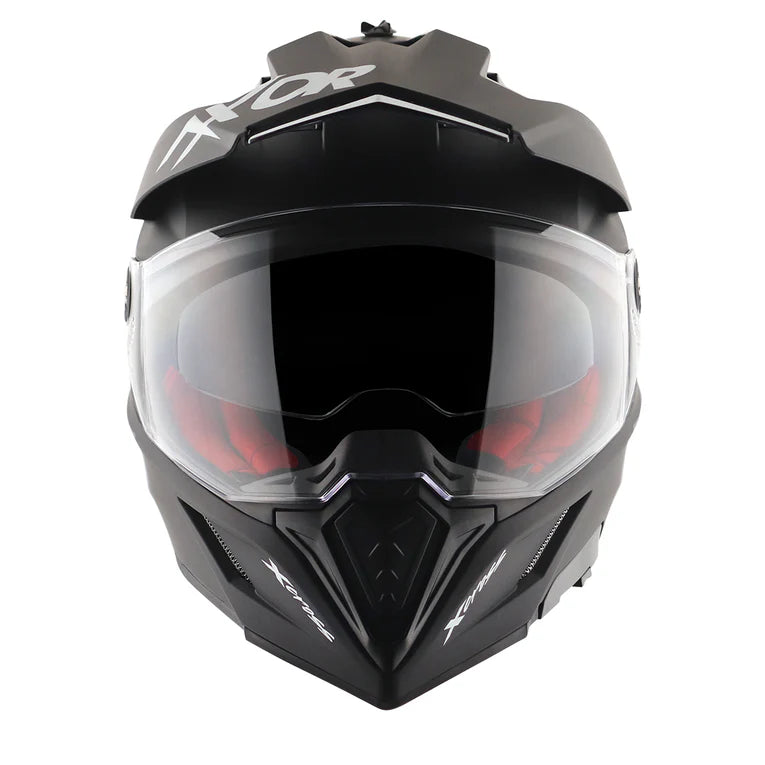 AXOR HELMET X-CROSS DUAL VISOR DULL BLACK RED