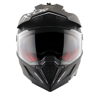 AXOR HELMET X-CROSS DUAL VISOR DULL BLACK RED