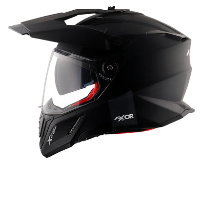 AXOR HELMET X-CROSS DUAL VISOR DULL BLACK RED