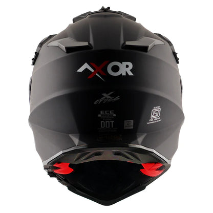 AXOR HELMET X-CROSS DUAL VISOR DULL BLACK RED