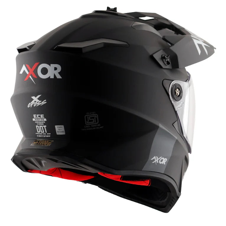 AXOR HELMET X-CROSS DUAL VISOR DULL BLACK RED