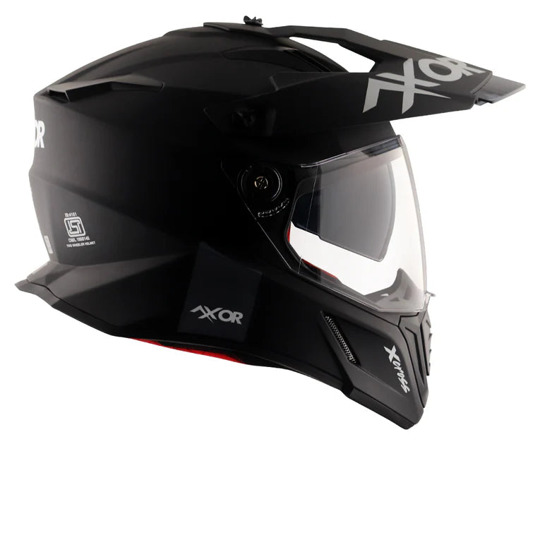 AXOR HELMET X-CROSS DUAL VISOR DULL BLACK RED