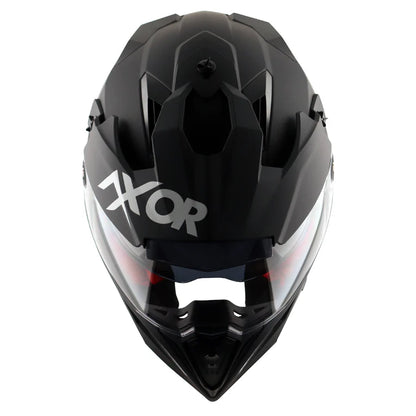 AXOR HELMET X-CROSS DUAL VISOR DULL BLACK RED