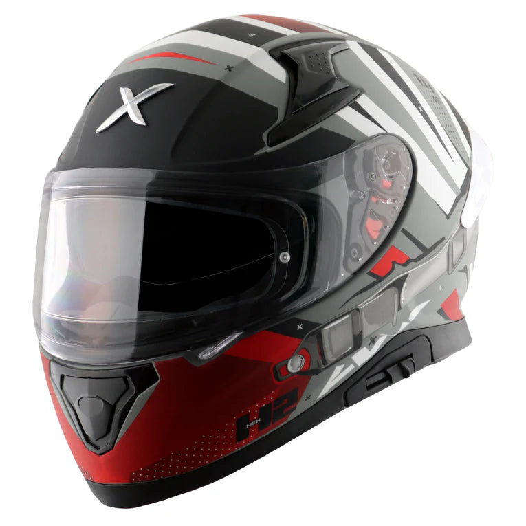 AXOR HELMET APEX HEX 2 DULL COOL GREY RED
