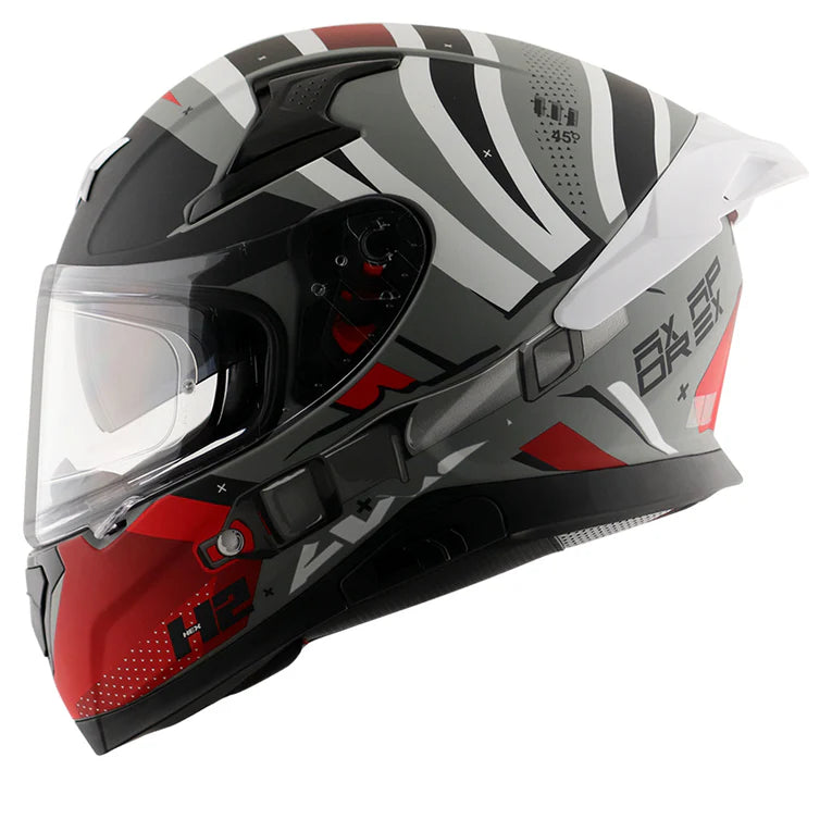 AXOR HELMET APEX HEX 2 DULL COOL GREY RED