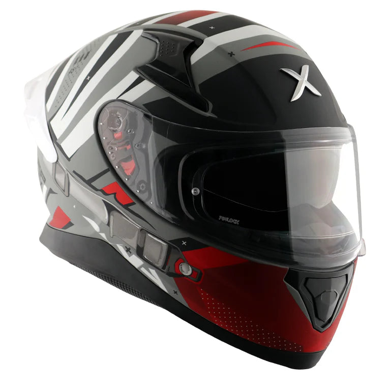 AXOR HELMET APEX HEX 2 DULL COOL GREY RED
