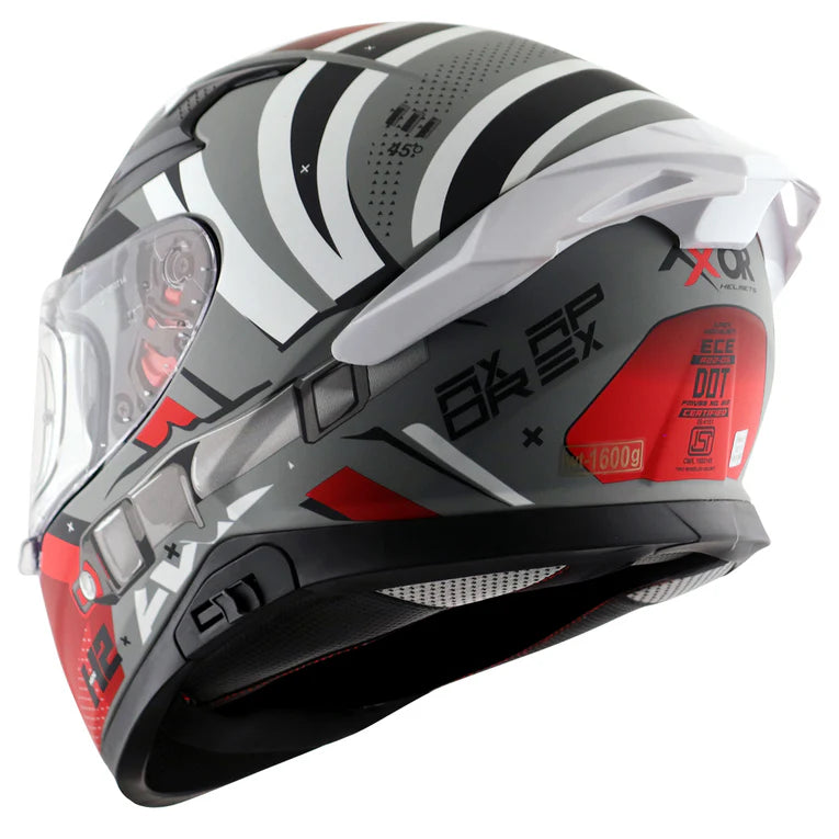 AXOR HELMET APEX HEX 2 DULL COOL GREY RED