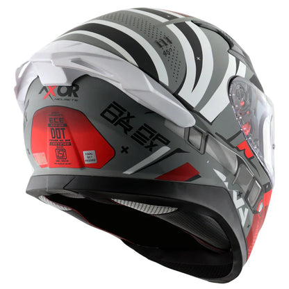 AXOR HELMET APEX HEX 2 DULL COOL GREY RED