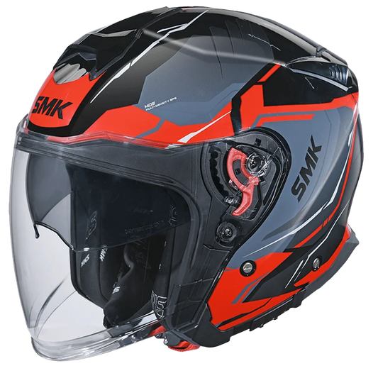 SMK HELMET GTJ ESCAPE BLACK RED GREY (GL236)