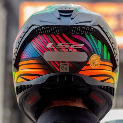 LS2 HELMET FF800 STORM POWER MATT BLACK RAINBOW