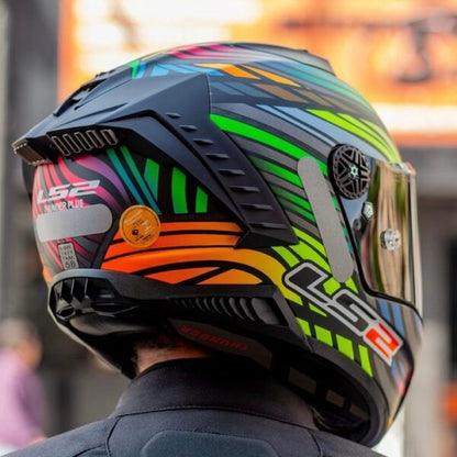 LS2 HELMET FF800 STORM POWER MATT BLACK RAINBOW