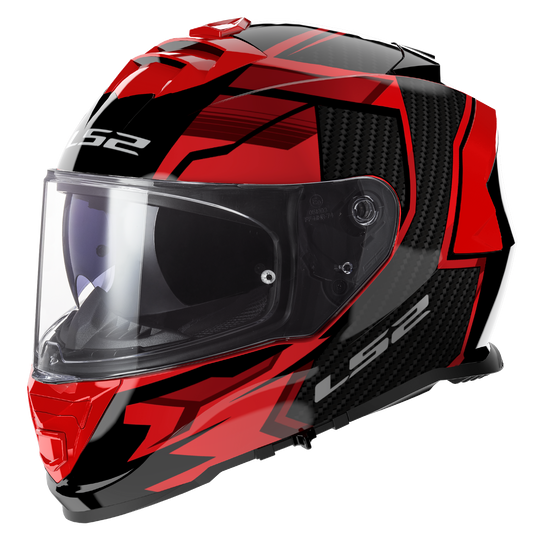 LS2 HELMET FF800 STORM II TRACKER BLACK RED