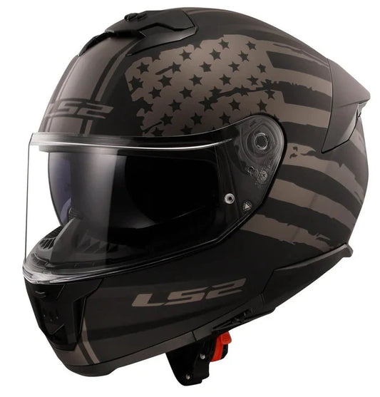 LS2 HELMET FF320 STREAM II FLAG MATT BLACK GREY