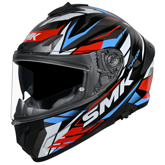 SMK HELMET TYPHOON RIVAL BLACK WHITE RED (GL213)