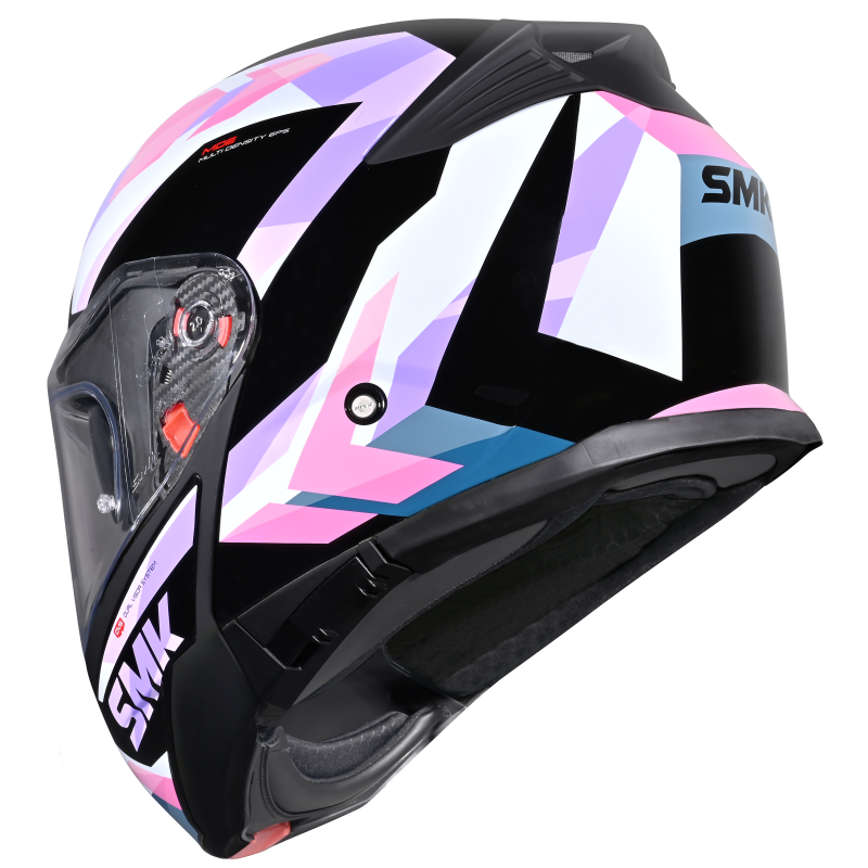 SMK HELMET GULLWING CHARGER BLACK WHITE PINK (GL219)