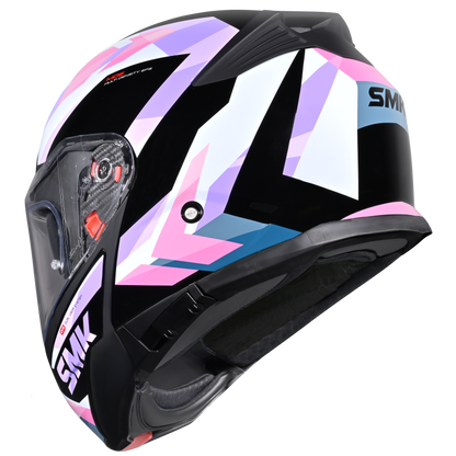 SMK HELMET GULLWING CHARGER BLACK WHITE PINK (GL219)