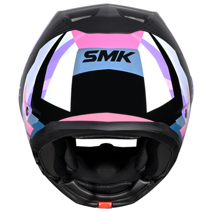SMK HELMET GULLWING CHARGER BLACK WHITE PINK (GL219)