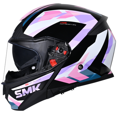 SMK HELMET GULLWING CHARGER BLACK WHITE PINK (GL219)