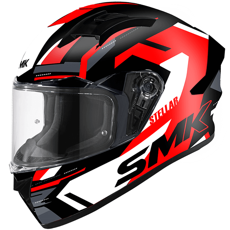 SMK HELMET STELLAR KPOWER SP BLACK RED WHITE (GL231)