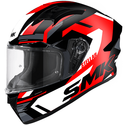SMK HELMET STELLAR KPOWER SP BLACK RED WHITE (GL231)