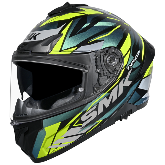 SMK HELMET TYPHOON REVAL MATT BLACK BLUE FLUO YELLOW (MA254C)