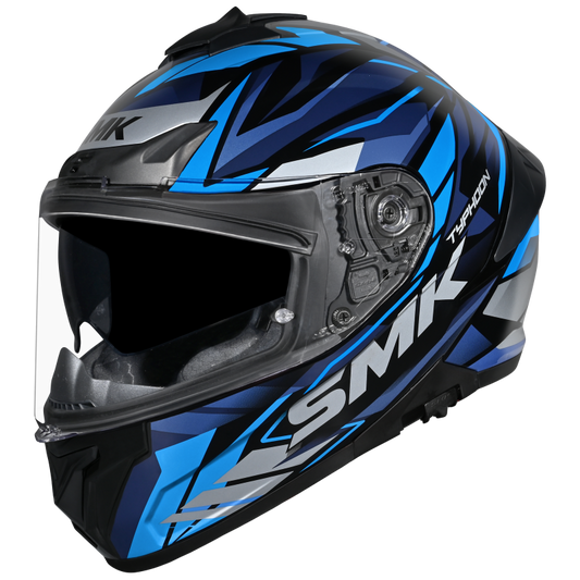 SMK HELMET TYPHOON RIVAL MATT BLUE GREY (MA256)