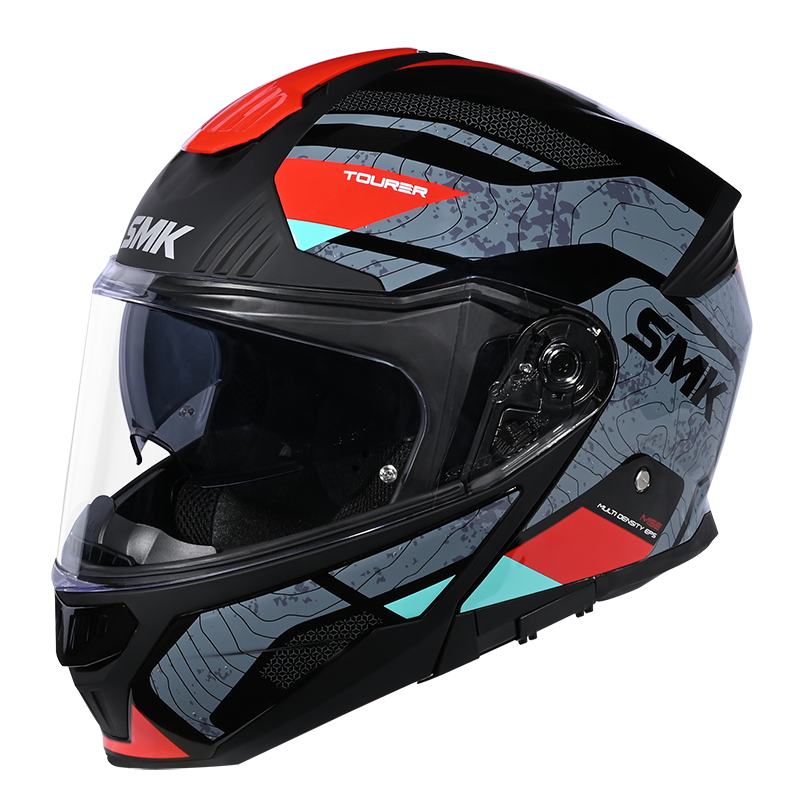 SMK HELMET GULLWING NAVIGATOR BLACK GREY RED (GL263)