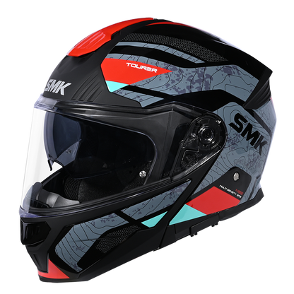 SMK HELMET GULLWING NAVIGATOR BLACK GREY RED (GL263)