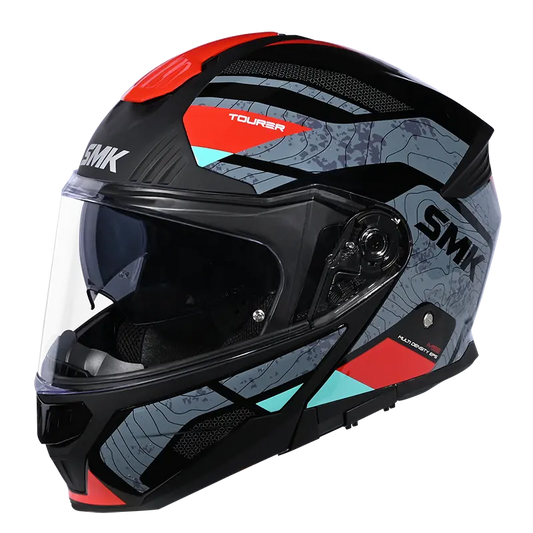 SMK HELMET GULLWING NAVIGATOR MATT BLACK GREY RED (MA263)