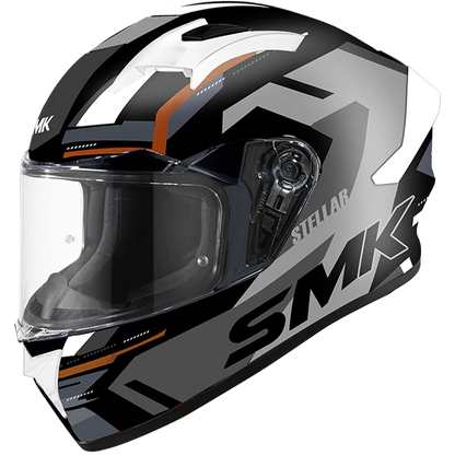 SMK HELMET  STELLAR KPOWER BLACK GREY ORANGE (GL267)