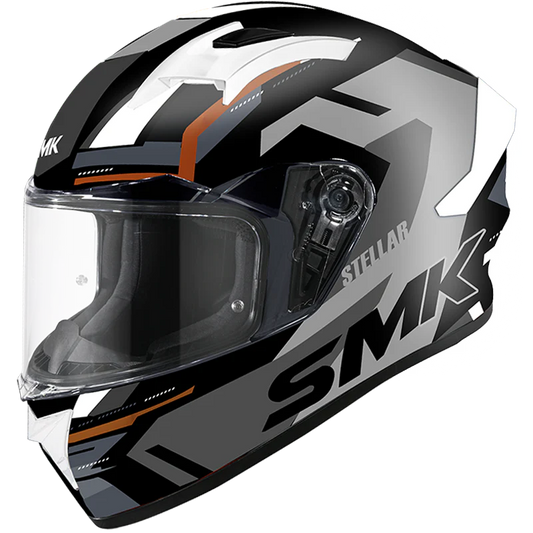 SMK HELMET  STELLAR KPOWER BLACK GREY ORANGE (GL267)