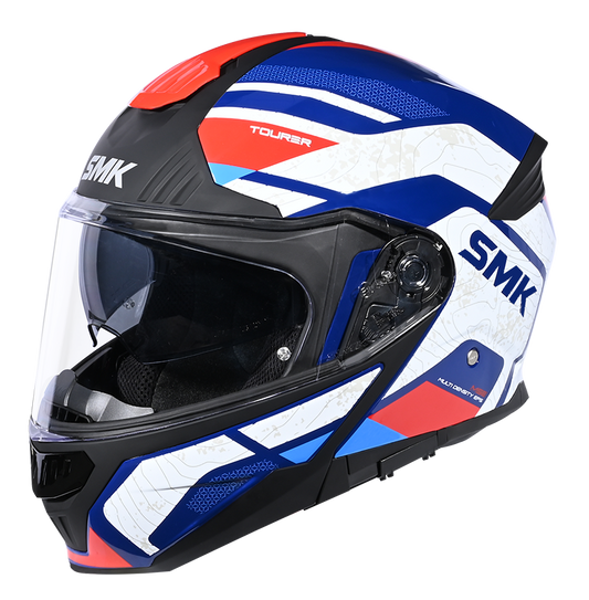 SMK HELMET GULLWING NAVIGATOR MATT BLUE WHITE RED (MA513)