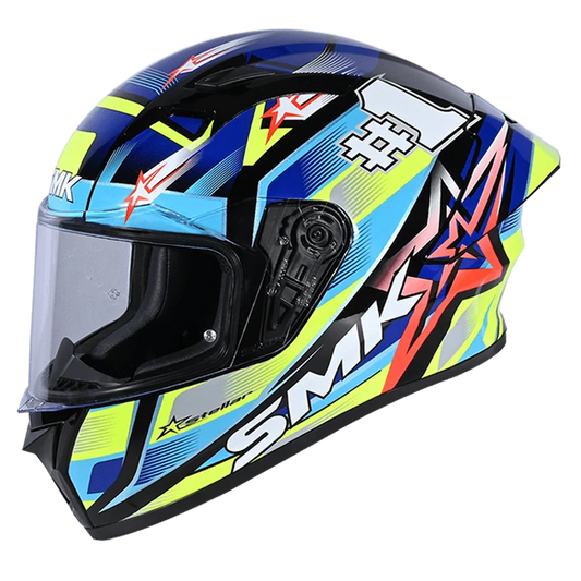 SMK HELMET STELLAR SP UNO BLACK BLUE FLUO YELLOW (GL254)