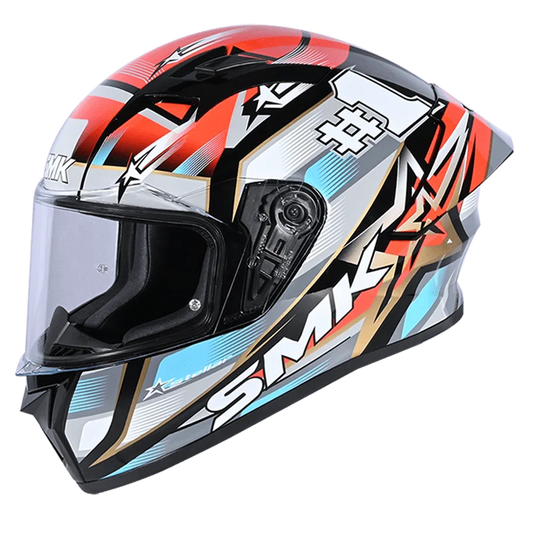 SMK HELMET STELLAR SP UNO MATT BLACK GERY RED (MA263)