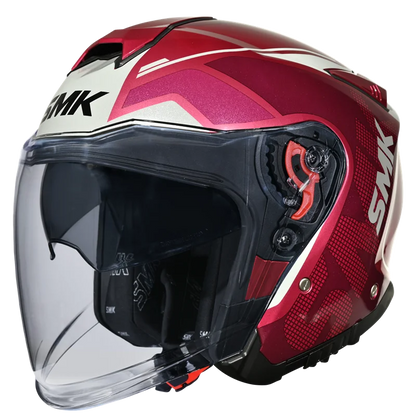 SMK HELMET GTJ TOURER RED GREY (GL363)