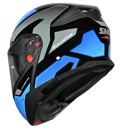 SMK HELMET GULLWING SONIC BLACK BLUE GREY (GL256)
