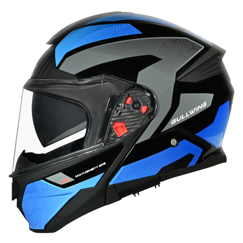 SMK HELMET GULLWING SONIC BLACK BLUE GREY (GL256)
