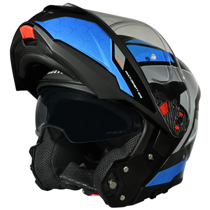 SMK HELMET GULLWING SONIC BLACK BLUE GREY (GL256)