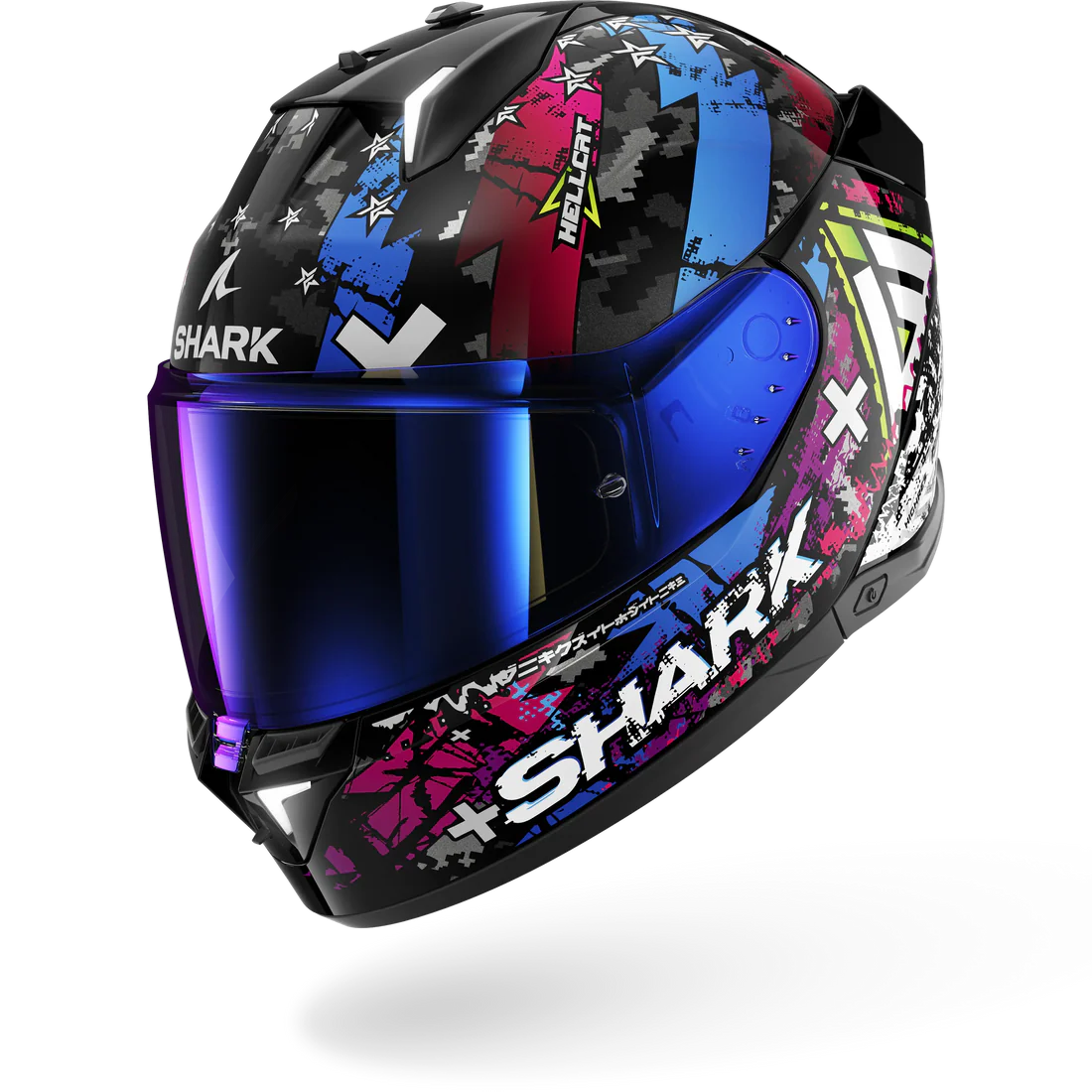 SHARK HELMET SKWAL I3 HELLCAT KUB BLACK BLUE FLUO YELLOW RED PINK