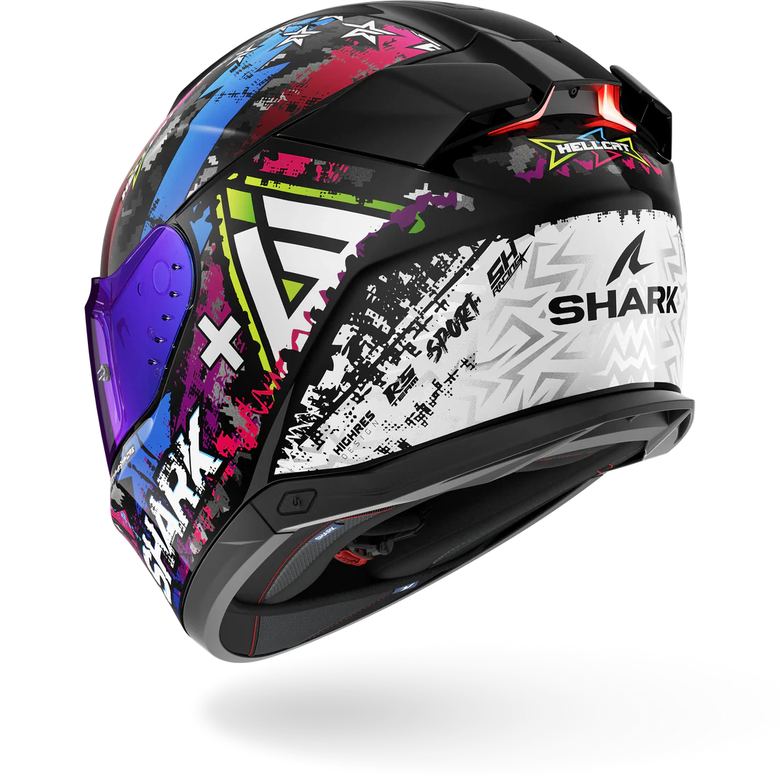 SHARK HELMET SKWAL I3 HELLCAT KUB BLACK BLUE FLUO YELLOW RED PINK