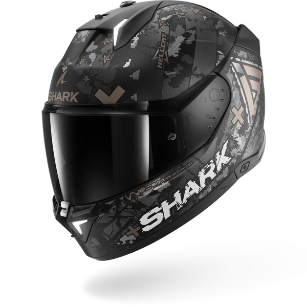 SHARK HELMET SKWAL I3 HELLCAT KUA MATT BLACK GREY GOLD