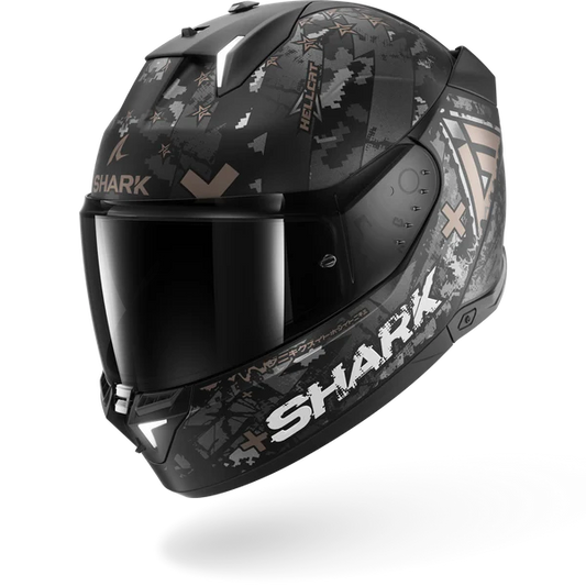 SHARK HELMET SKWAL I3 HELLCAT KUA MATT BLACK GREY GOLD