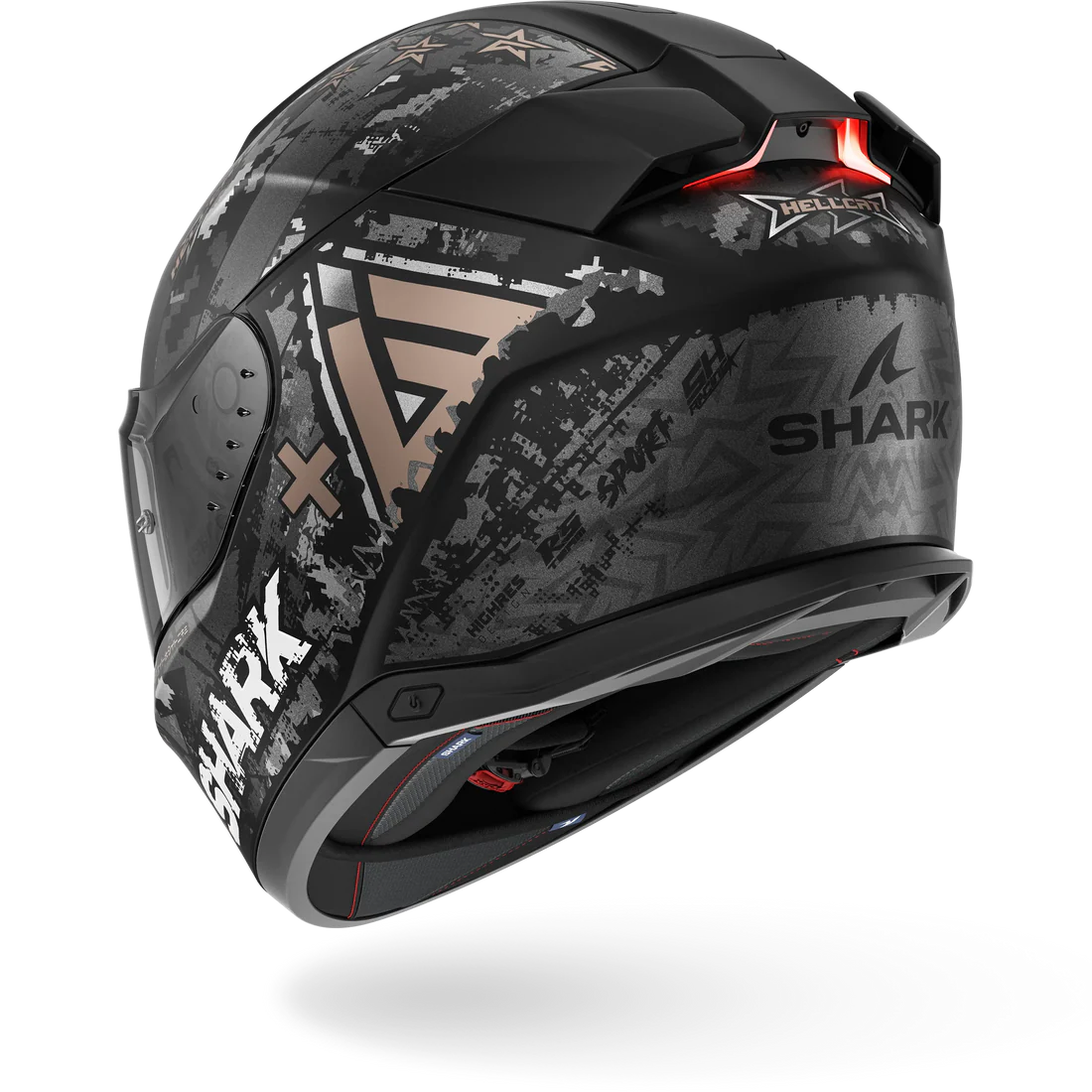 SHARK HELMET SKWAL I3 HELLCAT KUA MATT BLACK GREY GOLD