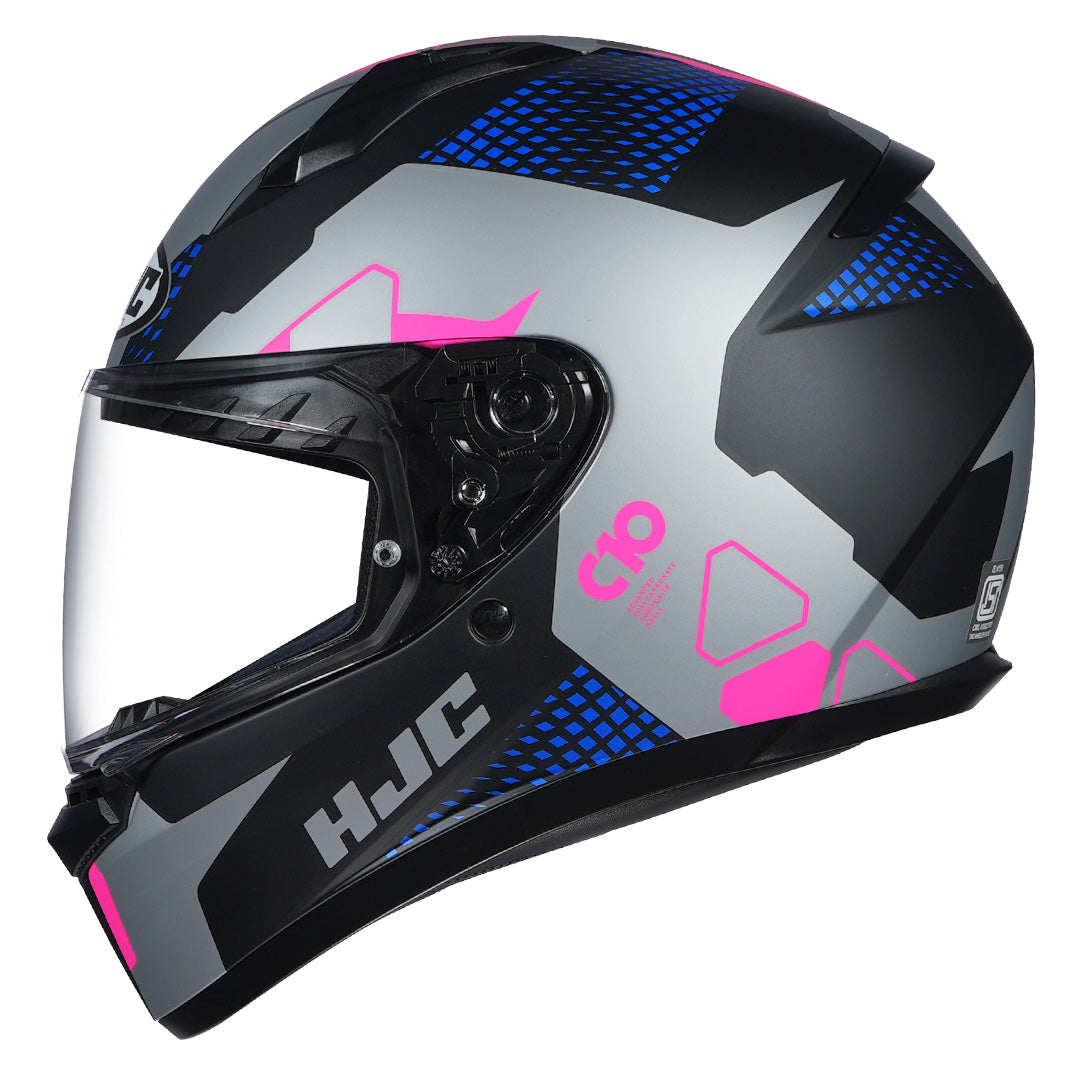 HJC HELMET C10 ASPA MC28SF MATT GREY BLUE PINK
