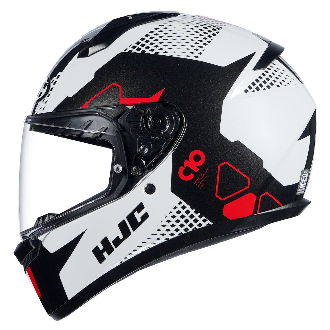 HJC HELMET C10 ASPA MC1 WHITE BLACK RED