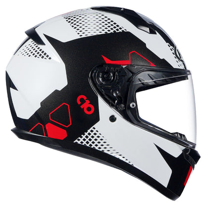 HJC HELMET C10 ASPA MC1 WHITE BLACK RED