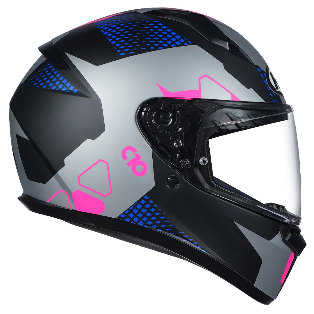 HJC HELMET C10 ASPA MC28SF MATT GREY BLUE PINK